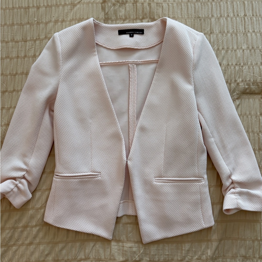 Amanda + Chelsea Women's Pink Textured Blazer